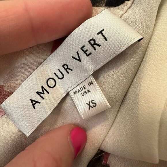 Amour Vert Floral Silk Draped Wrap Skirt Size XS - Picture 3 of 4